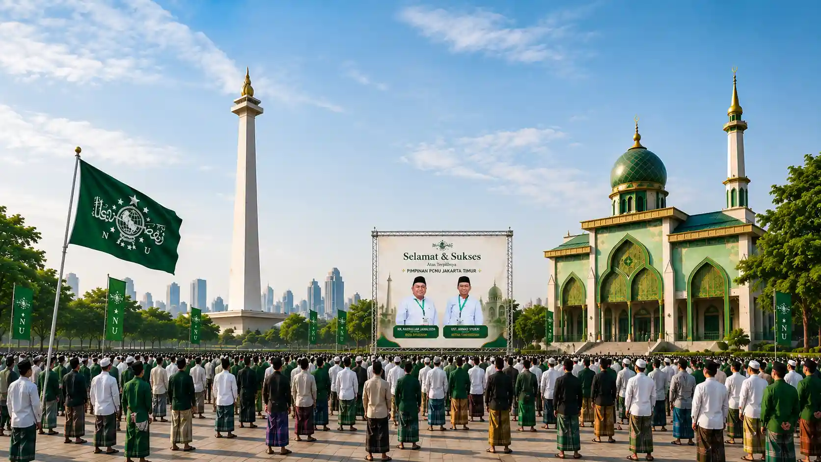 Kebersamaan pengurus dan warga PCNU Pengurus Cabang Kabupaten Mojokerto